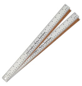 W.A. Portman WA Portman Metal Ruler 18 Inch Cork Back 2pk- Flexible & Non-Slip Stainless Steel Metal Ruler with Cork Backing