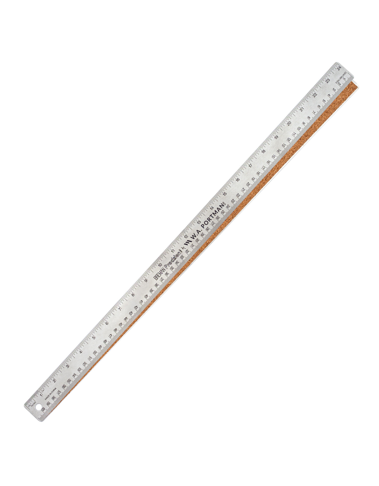 W.A. Portman WA Portman Metal Ruler 24 Inch Cork Back 1pk - Flexible & Non-Slip Stainless Steel Metal Ruler with Cork Backing
