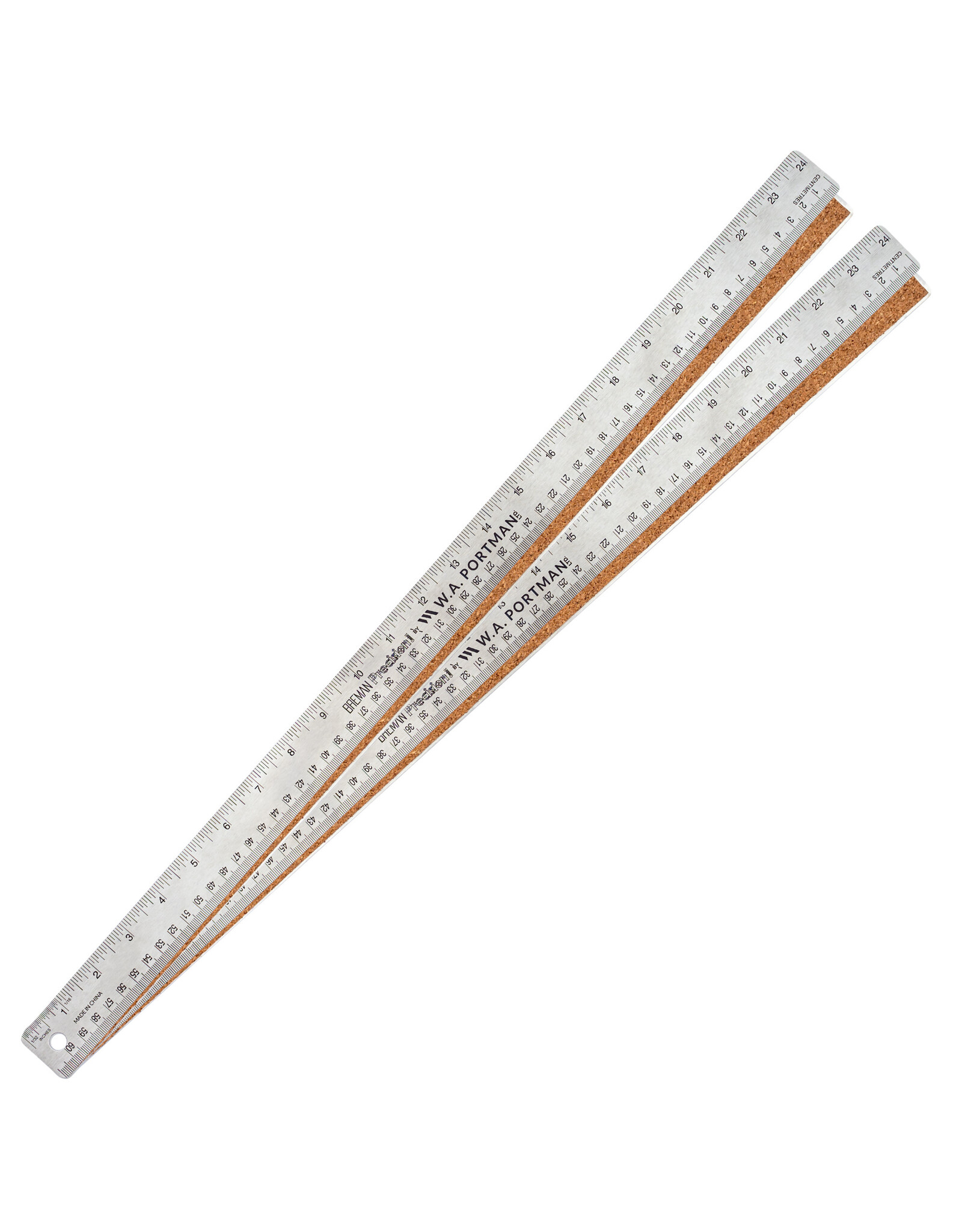 W.A. Portman WA Portman Metal Ruler 24 Inch Cork Back 2pk - Flexible & Non-Slip Stainless Steel Metal Ruler with Cork Backing