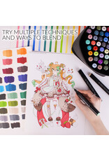 W.A. Portman WA Portman 60pc Prima Dual Tip Alcohol Markers Set – Chisel & Fine Point Alcohol Art Markers with White Gel Pen