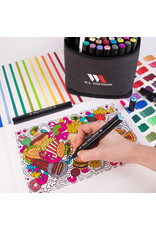 W.A. Portman WA Portman 60pc Prima Dual Tip Alcohol Markers Set – Chisel & Fine Point Alcohol Art Markers with White Gel Pen