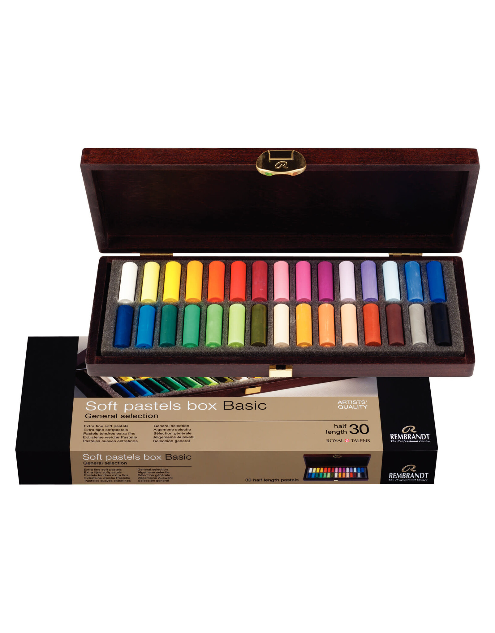 Royal Talens Rembrandt Soft Pastel Holiday Wooden Box Set - 30 Half Sticks