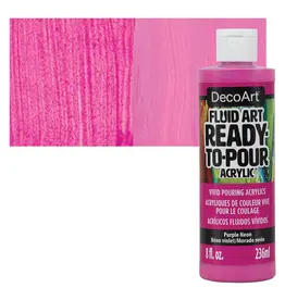 CLEARANCE DecoArt Fluid Art Ready Pour Acrylic Purple Neon 8oz