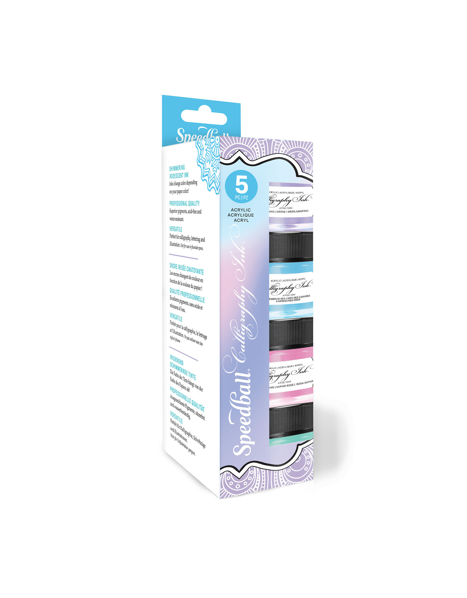 SPEEDBALL ART PRODUCTS Speedball Acrylic Calligraphy Iridescent Ink 5pc Set