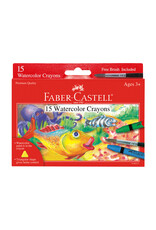 FABER-CASTELL 15Ct Watercolor Crayons W/ Free Brush
