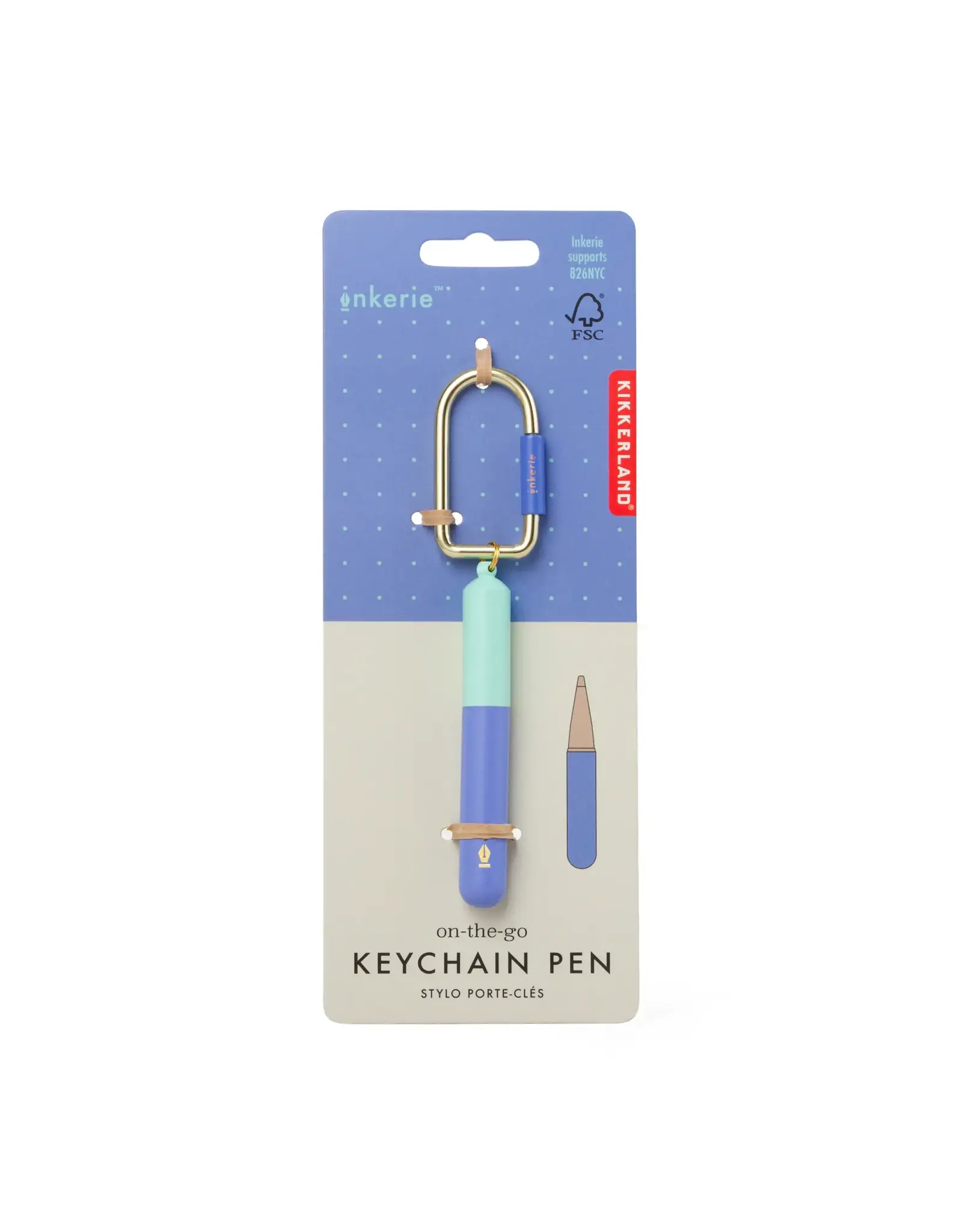 Kikkerland Kikkerland Inkerie On-The-Go Keychain Pen