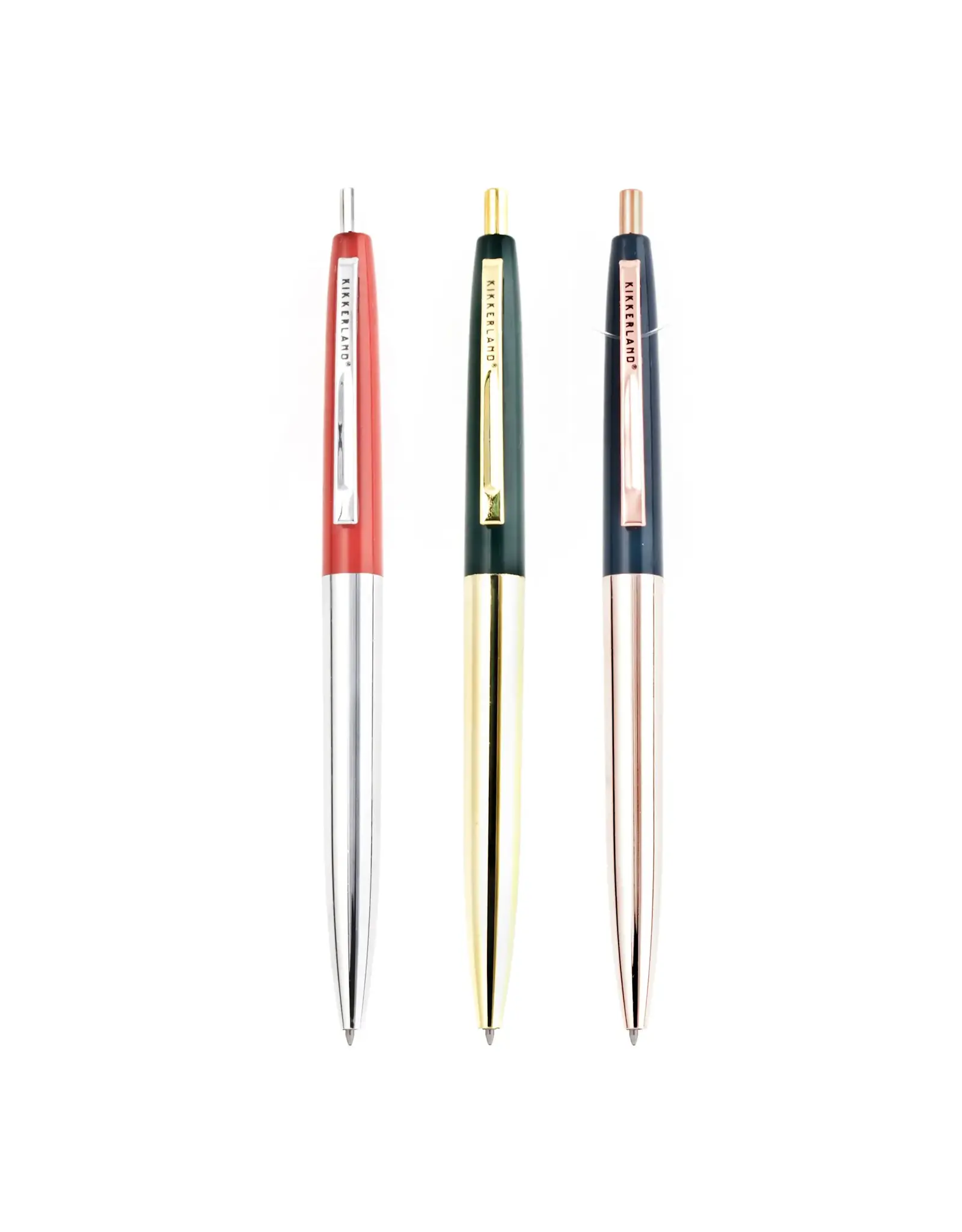Kikkerland Kikkerland Retro Pens Metal Set Of 3