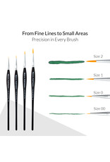 W.A. Portman WA Portman 4pc Detail Brushes #00, 0, 1, 2 - PRE-ORDER 12/1/2025
