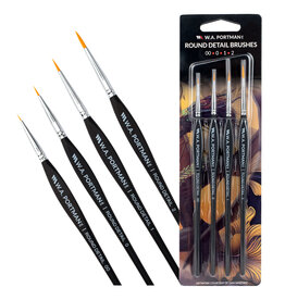 W.A. Portman WA Portman 4pc Detail Brushes #00, 0, 1, 2