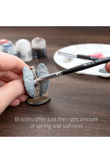 W.A. Portman WA Portman Blending Brush Set – 4pc Synthetic Acrylic Blending Brushes for Dry Brush Miniature Painting – Ideal for Pastels, Charcoal, Watercolor, Ink & Acrylics