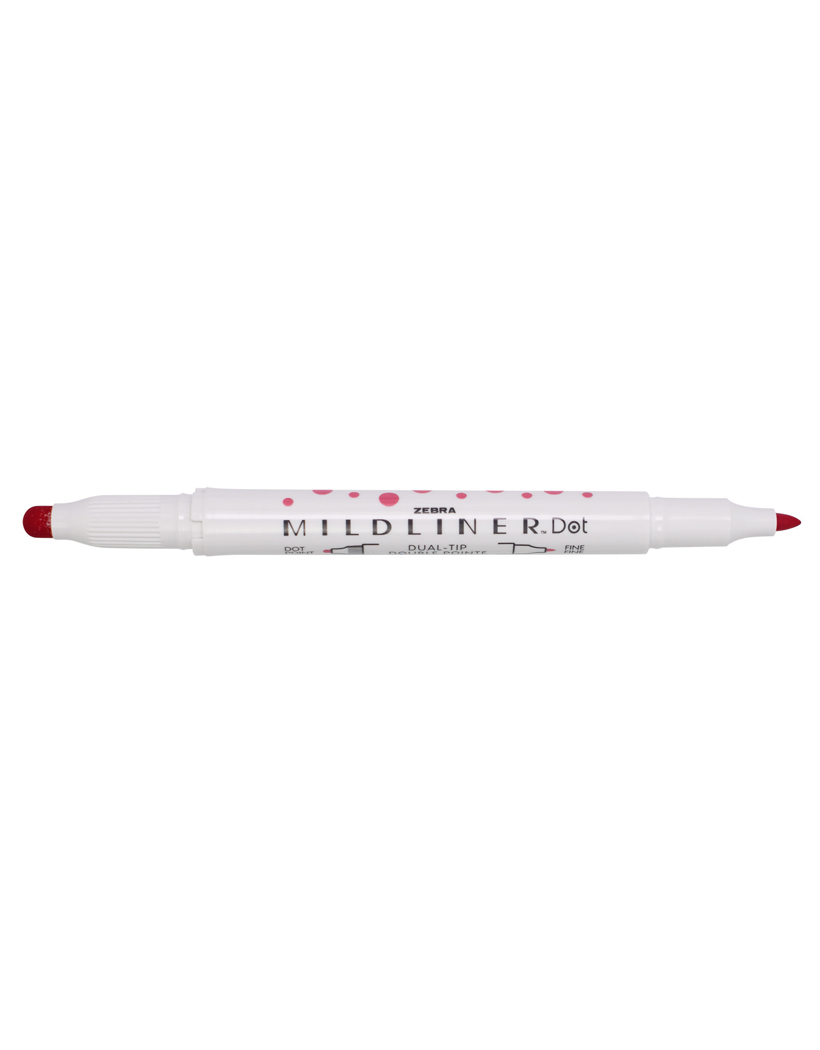 Zebra Mildliner Dual-Tip Dot Marker, Red