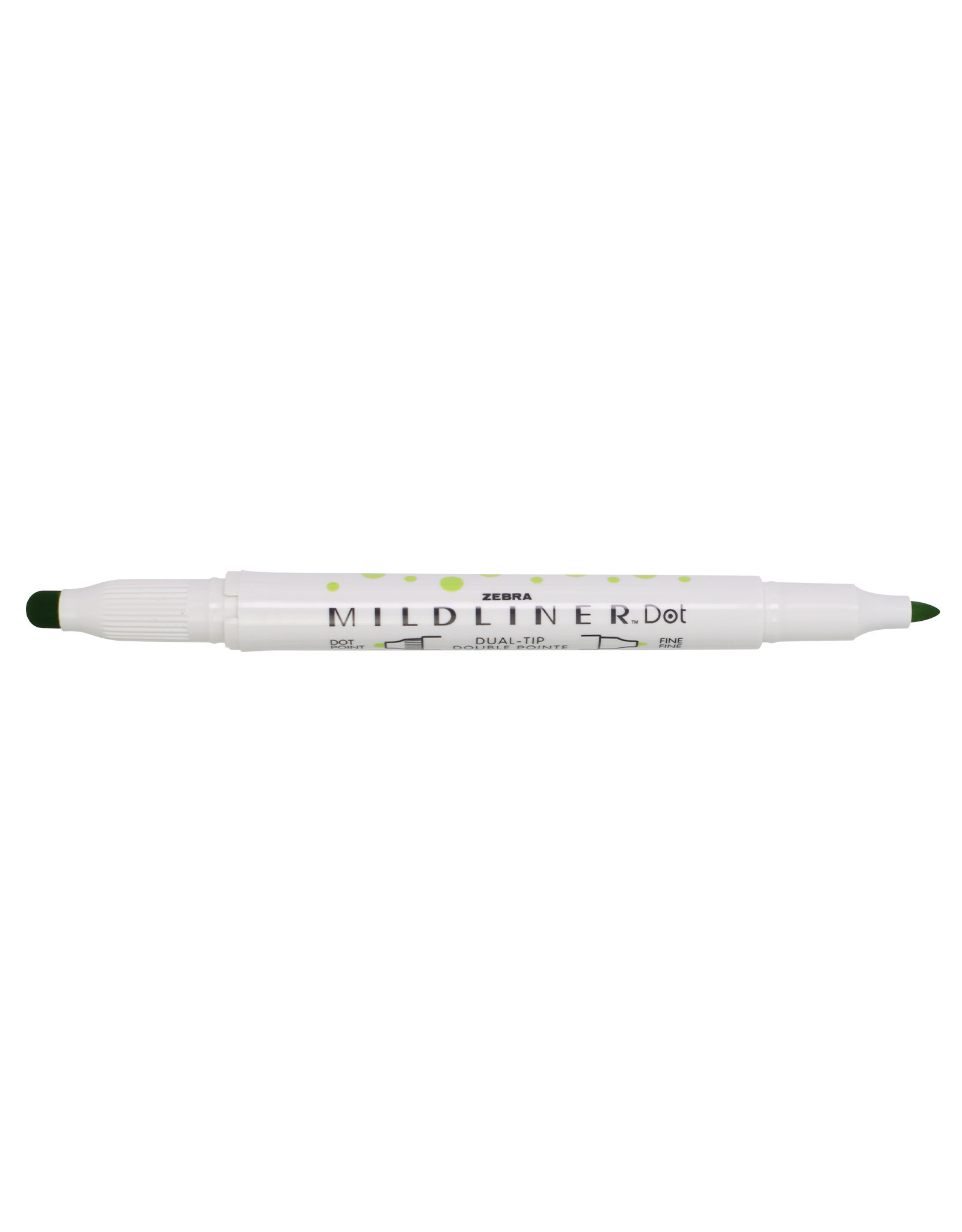 Zebra Mildliner Dual-Tip Dot Marker, Green