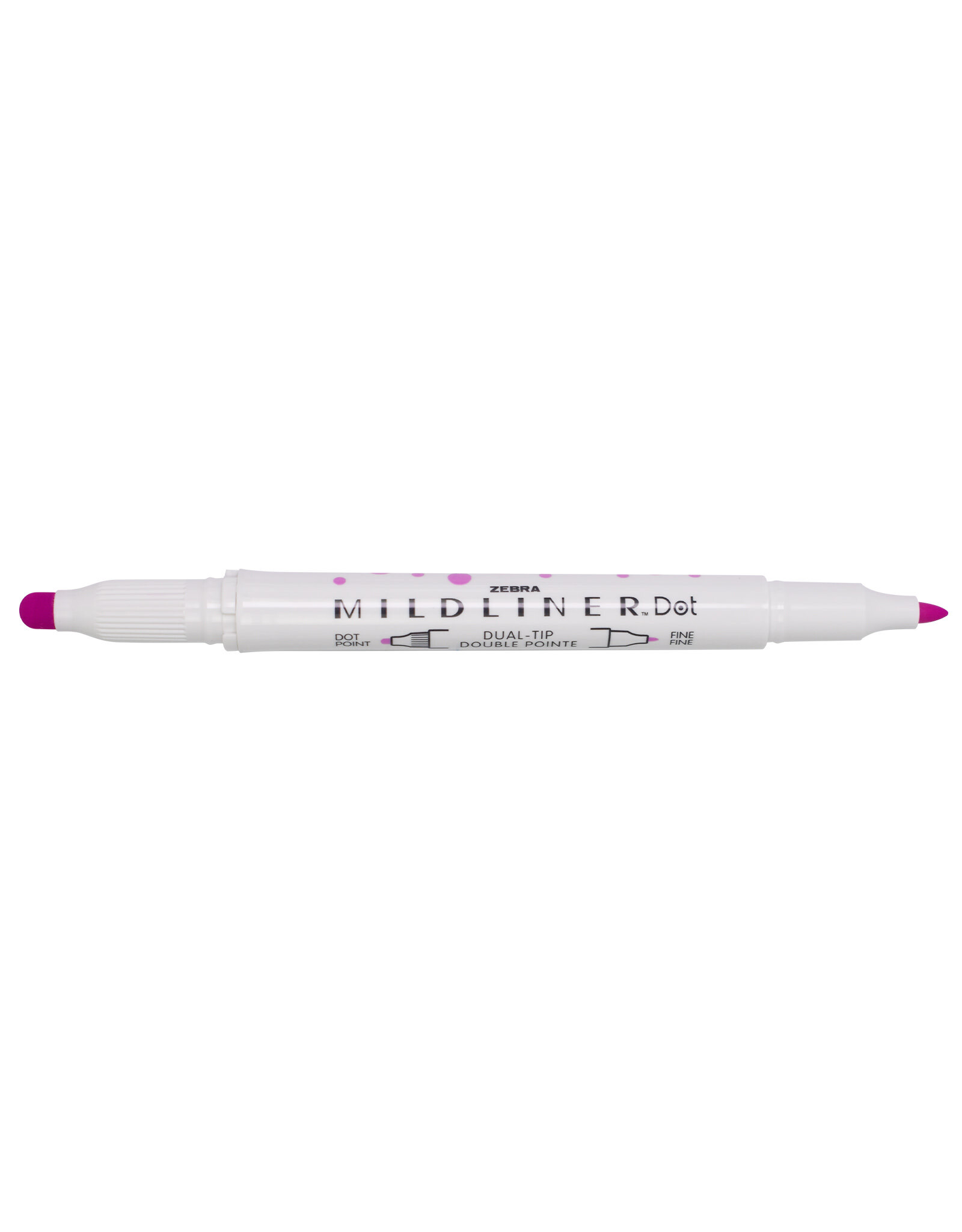 Zebra Mildliner Dual-Tip Dot Marker, Fuchsia