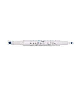 Zebra Mildliner Dual-Tip Dot Marker, Cyan
