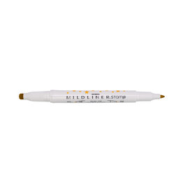 Zebra Mildliner Dual-Tip Stamp Marker, Star Gold