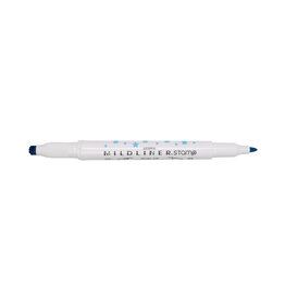 Zebra Mildliner Dual-Tip Stamp Marker, Star Cyan