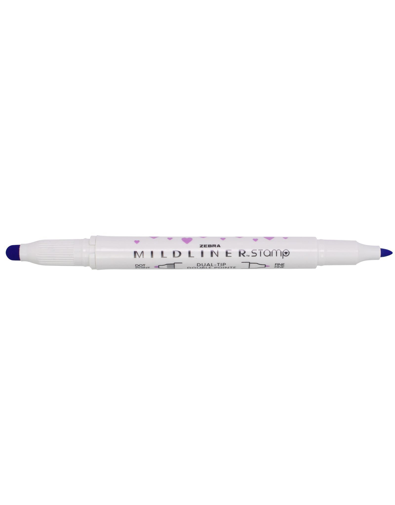 Zebra Mildliner Dual-Tip Stamp Marker, Heart  Magenta