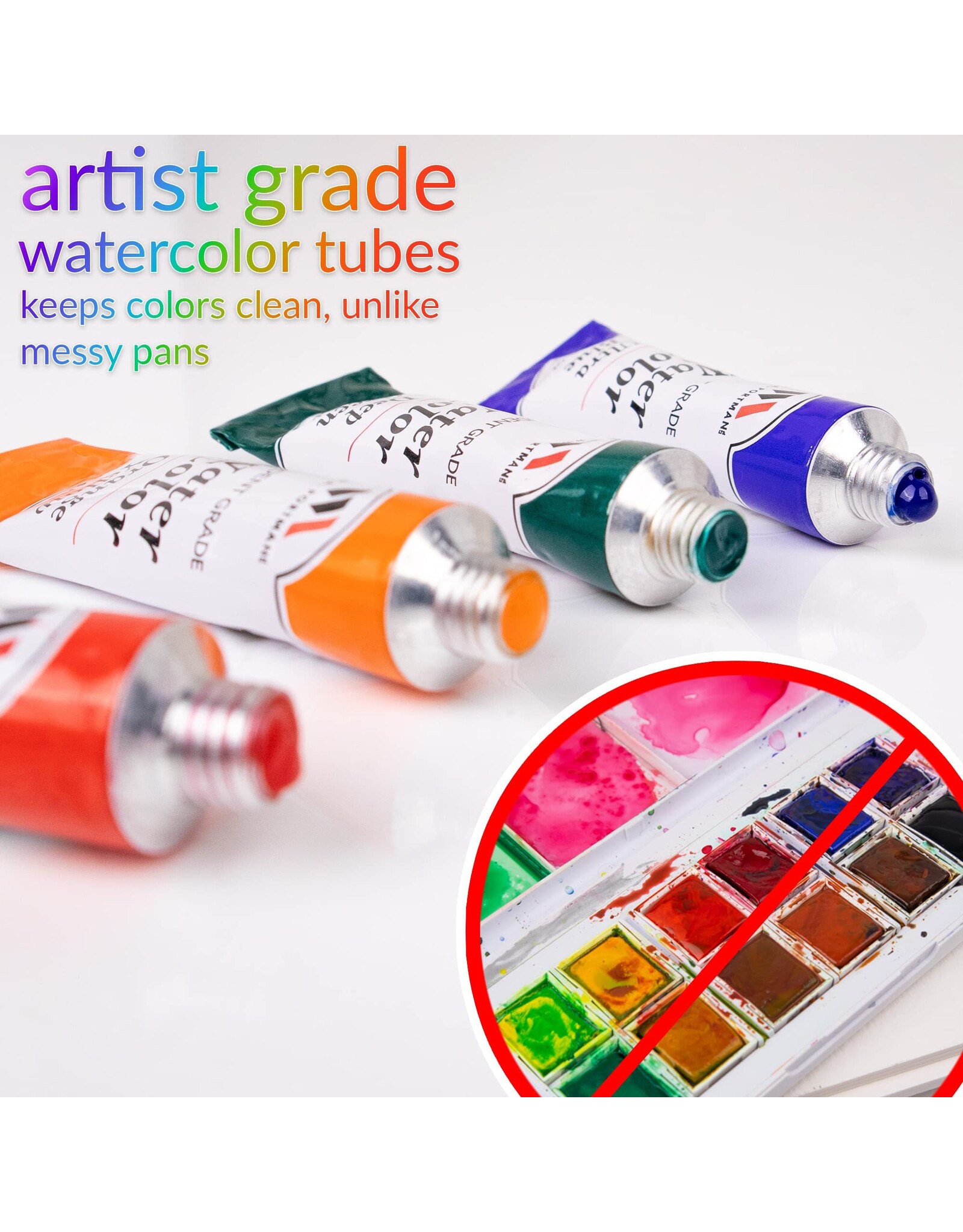 W.A. Portman WA Portman Premium 29-Pc Complete Watercolor Paint Tubes Set for Artists & Beginners