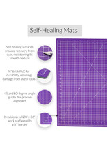 W.A. Portman WA Portman 24x36 Inch Self Healing Cutting Mat – 2-Sided 5-Ply PVC Purple/Gray Cutting Mats for Crafts with Non-Slip Surface & Precise Grid Lines