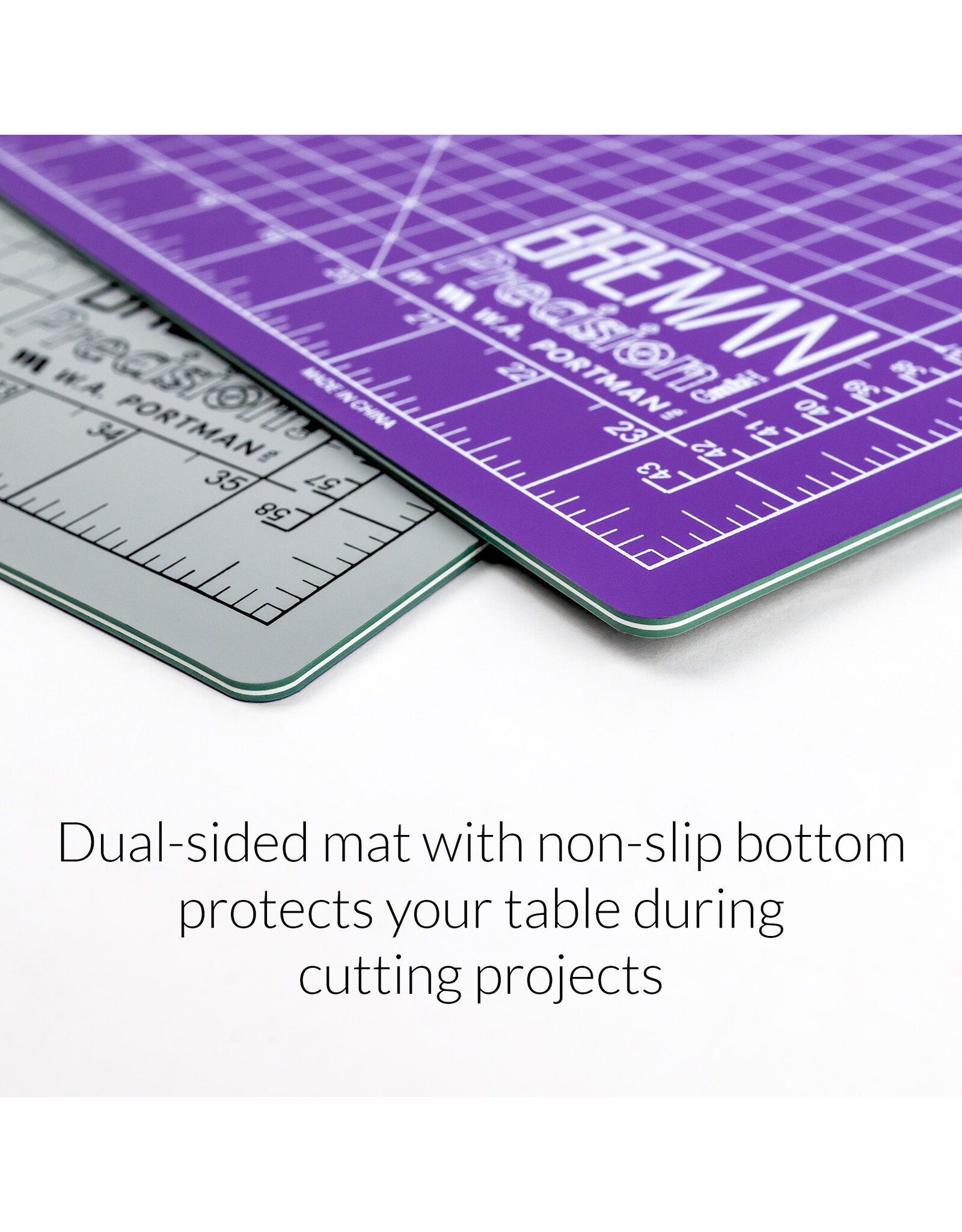 W.A. Portman WA Portman 24x36 Inch Self Healing Cutting Mat – 2-Sided 5-Ply PVC Purple/Gray Cutting Mats for Crafts with Non-Slip Surface & Precise Grid Lines