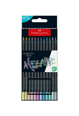 FABER-CASTELL Colored Pencils Black Edition, Metallic, Set of 12