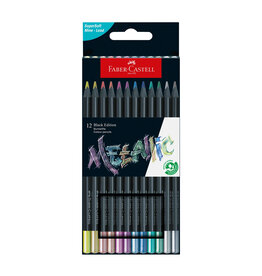 FABER-CASTELL Colored Pencils Black Edition, Metallic, Set of 12