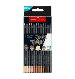 FABER-CASTELL Colored Pencils Black Edition, Skin Tones, Set of 12