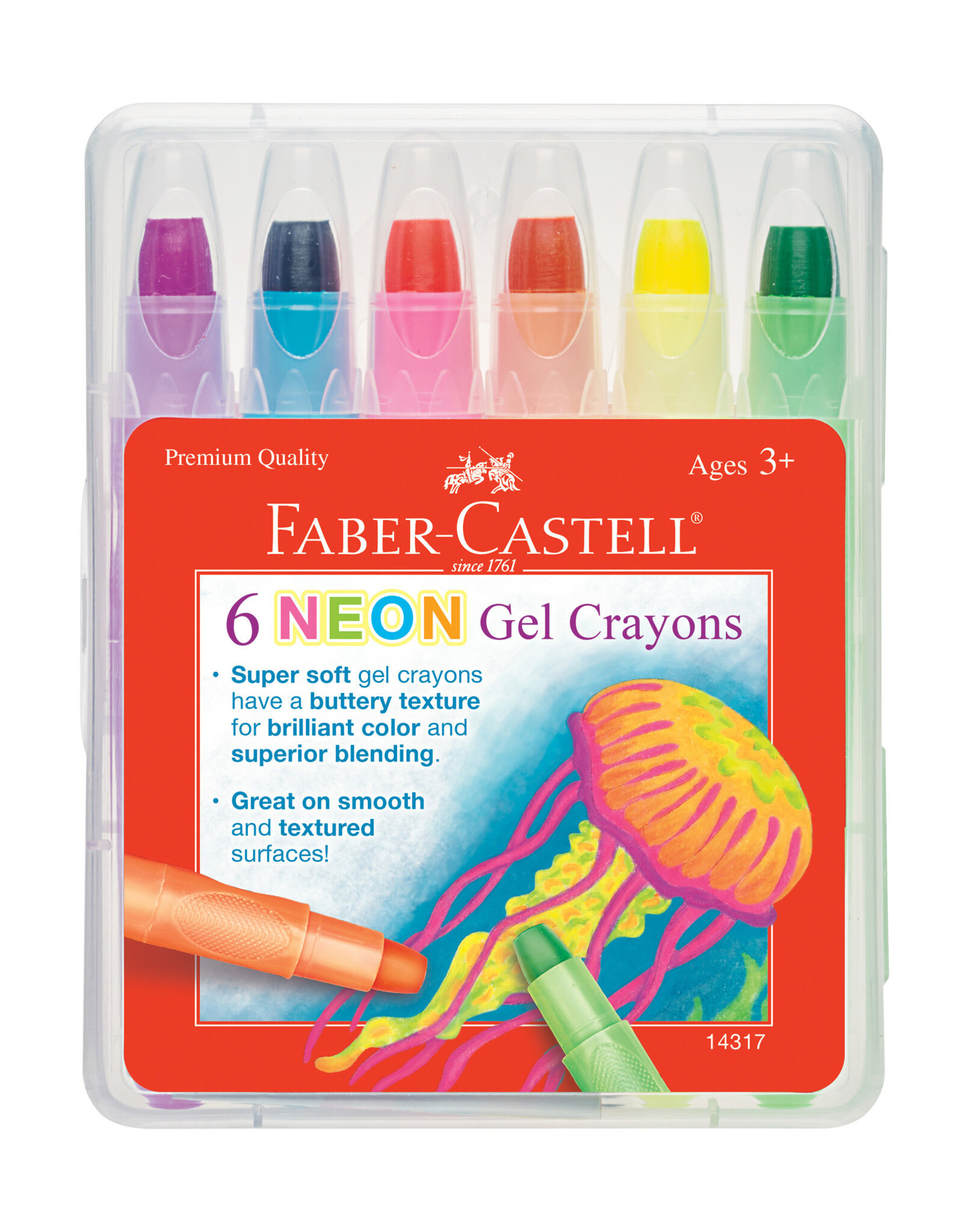 FABER-CASTELL Faber-Castell Neon Gel Crayons, Set of 6