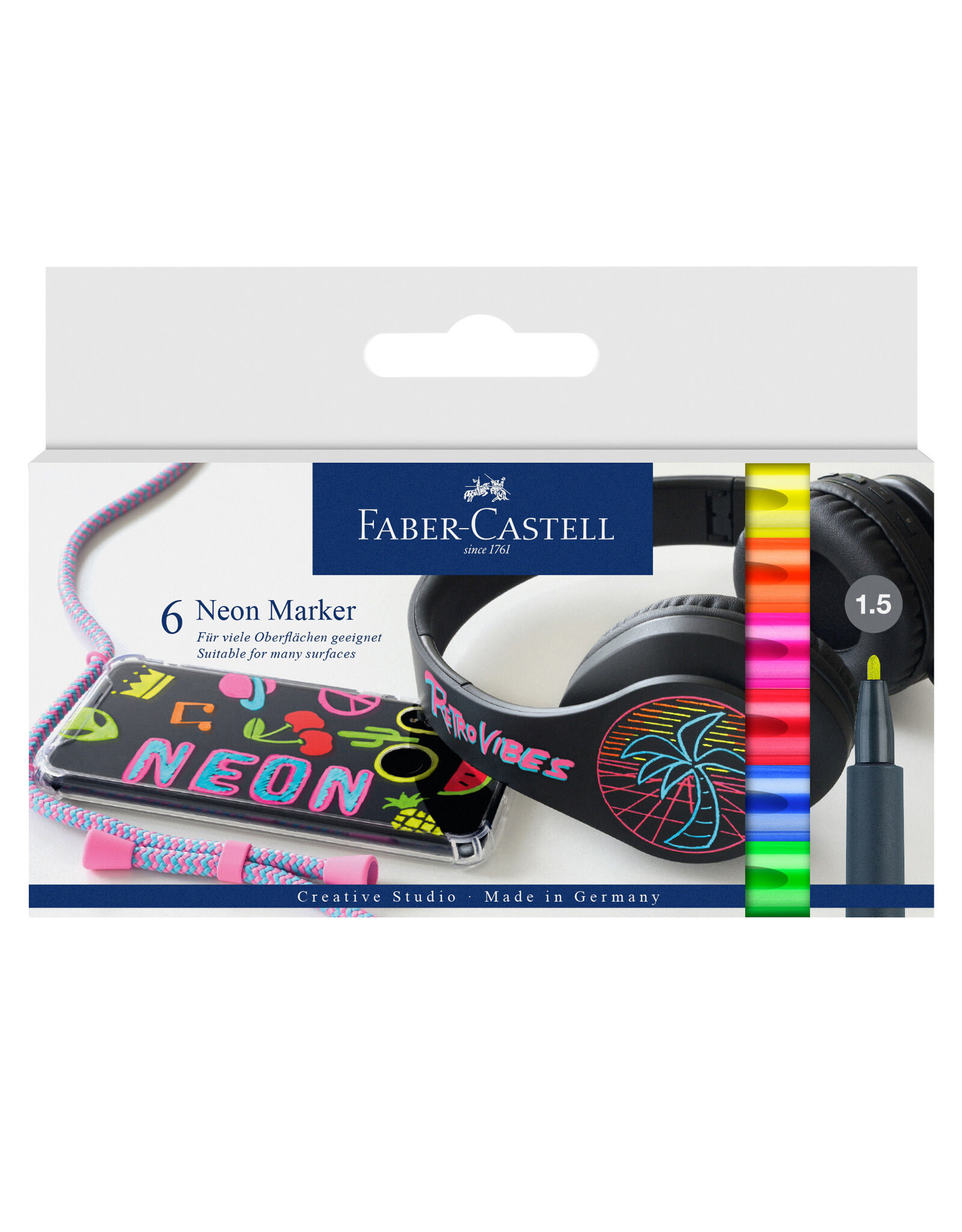 FABER-CASTELL Faber-Castell Neon Markers, Set of 6