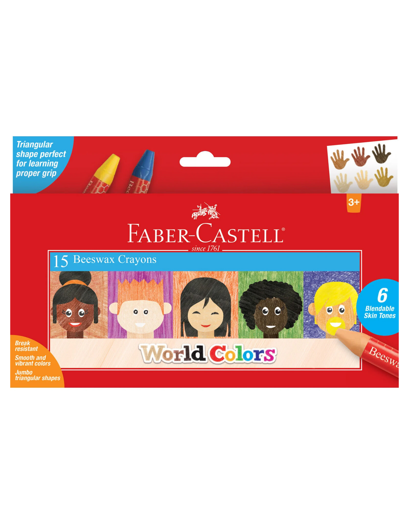 FABER-CASTELL Faber-Castell Beeswax Crayons, World Colors Set of 15