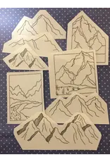 M Creative J- Peel, Stick & Stitch Hand Embroidery Patterns-Mountains 8-Pack