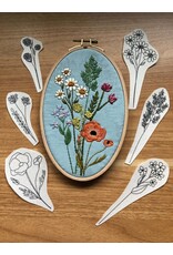 M Creative J- Peel, Stick and Stitch Hand Embroidery Wildflower Stems Patterns 6-Pack