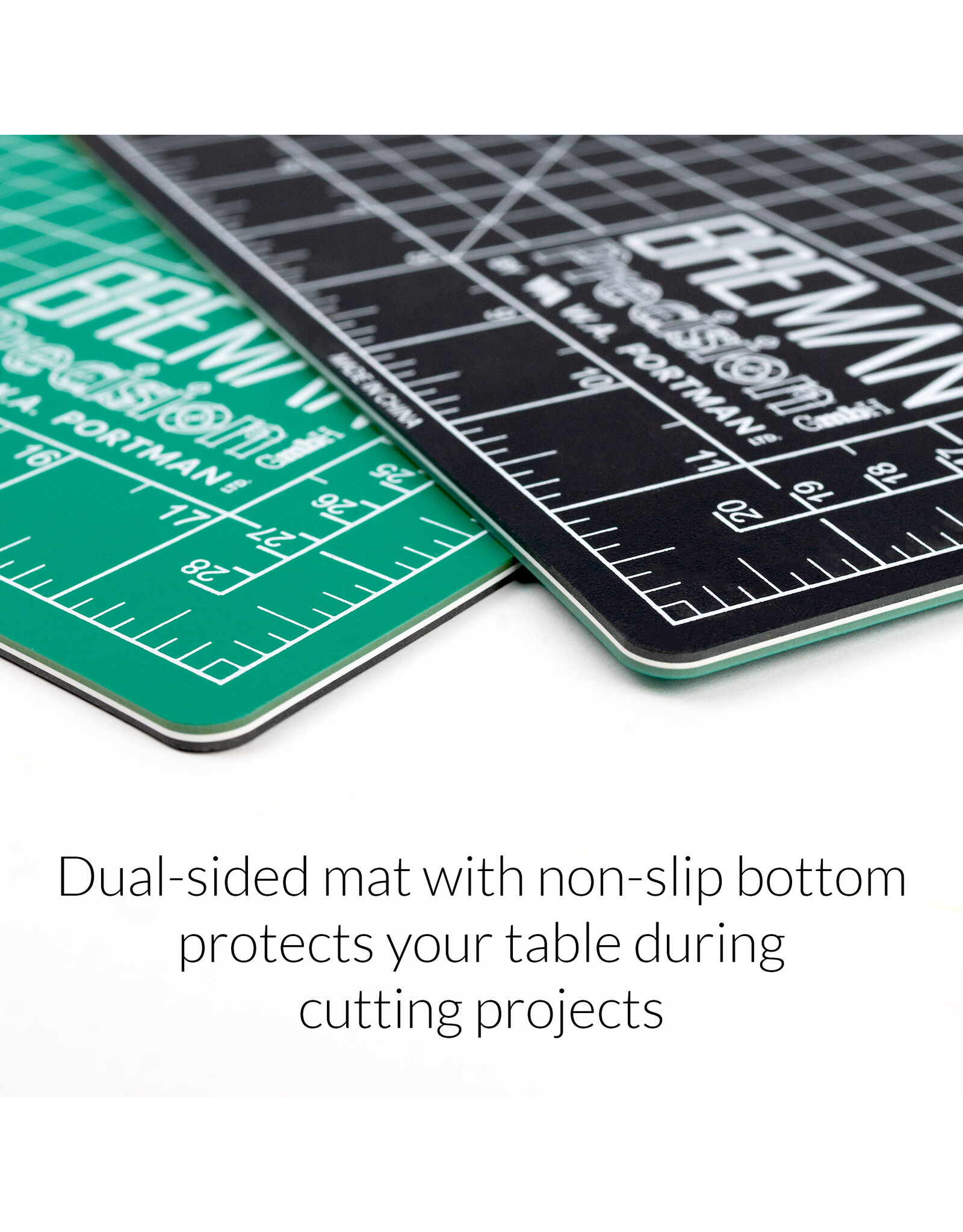 W.A. Portman WA Portman 24x36" Self Healing Cutting Mat & 45mm Rotary Cutter Set with 5 Extra Blades – 6x24 Acrylic Quilting Rulers