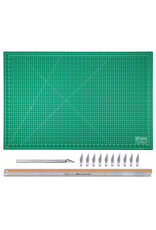 W.A. Portman WA Portman 24x36" Self Healing Cutting Mat with Precision Craft Knife, Hobby Knife Blades & 36" Cork Backed Metal Ruler