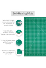W.A. Portman WA Portman 24x36" Self Healing Cutting Mat & 45mm Fabric Cutter Wheel with 5 Extra Rotary Blades for Sewing & Quilting