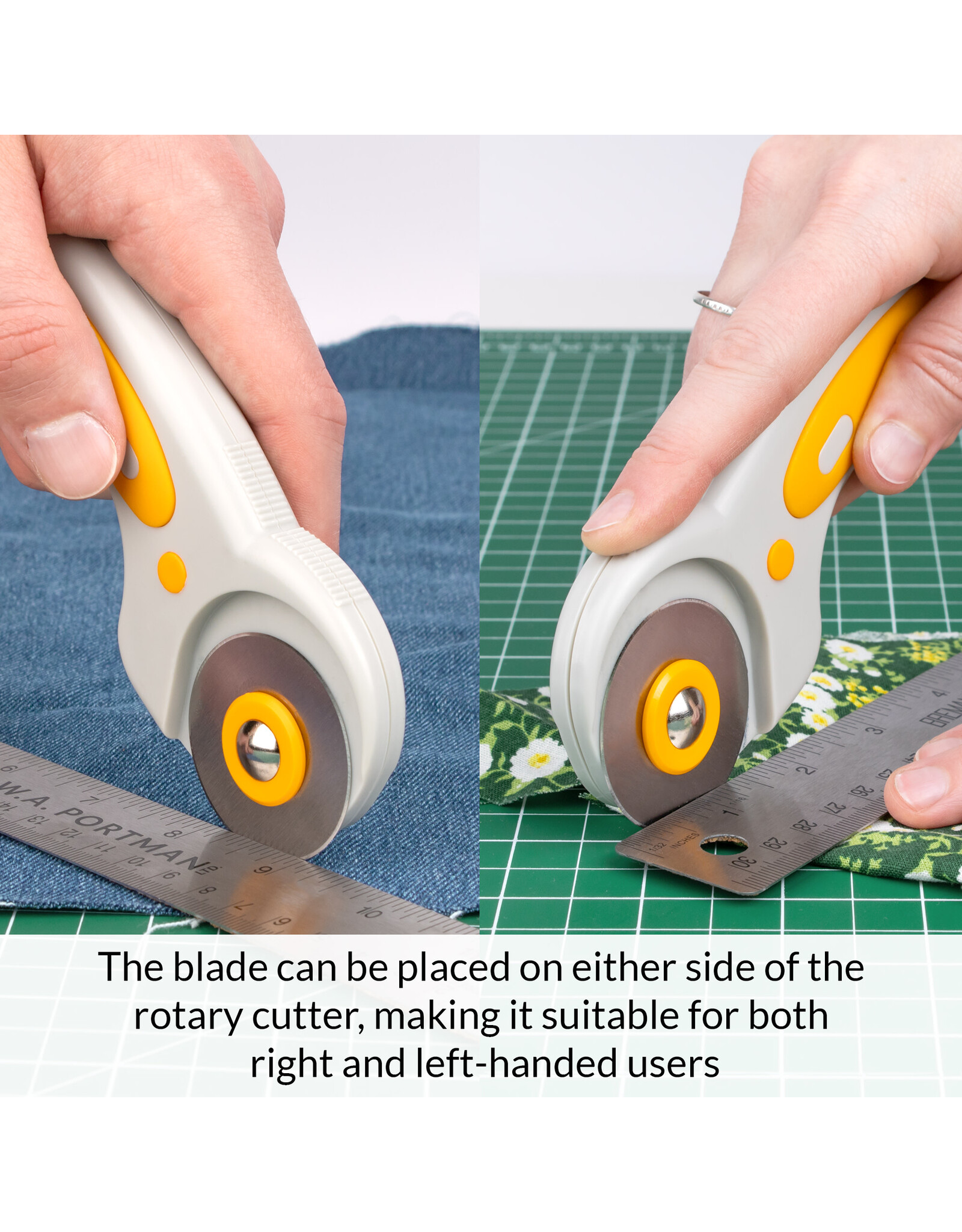 W.A. Portman WA Portman 24x36" Self Healing Cutting Mat & 45mm Fabric Cutter Wheel with 5 Extra Rotary Blades for Sewing & Quilting