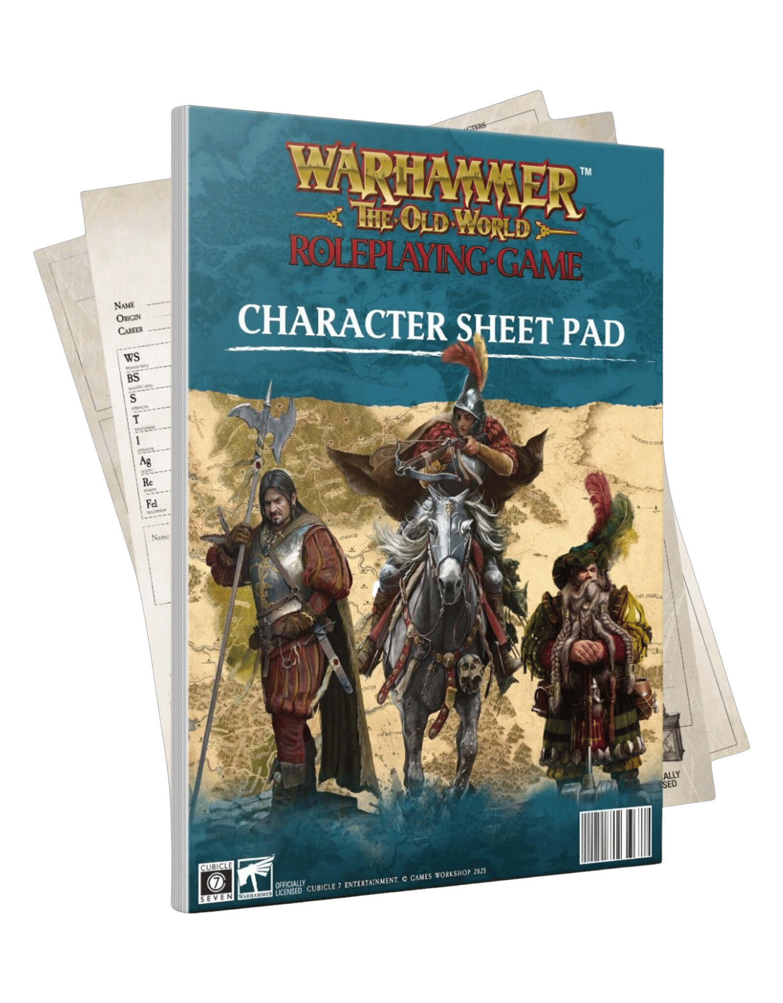 Cubicle 7 Entertainment Ltd. Warhammer The Old World RPG Character Sheet Pad PRE ORDER ARRIVES 4.15.2026