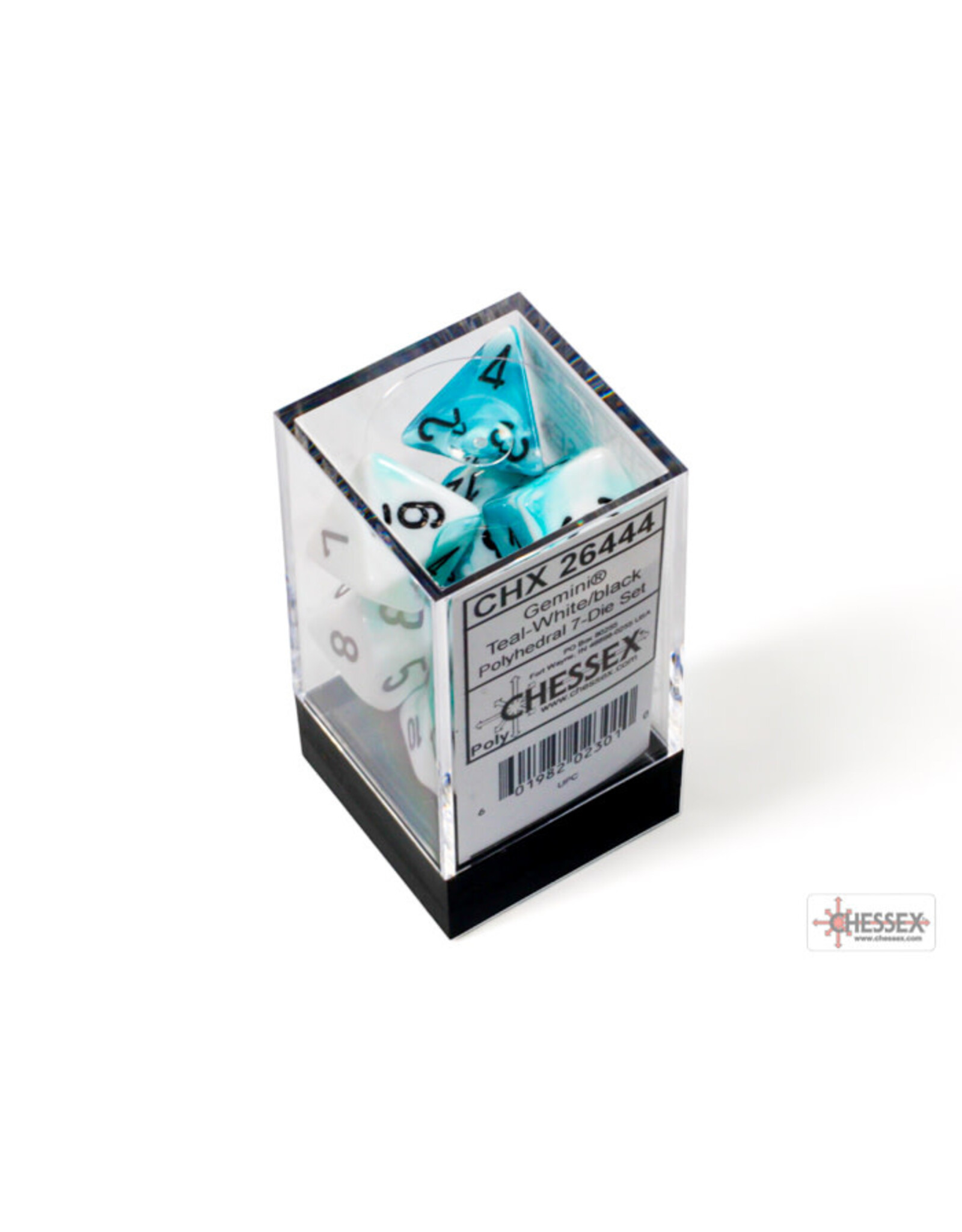Chessex Gemini Polyhedral Teal-White/Black 7-Die Set