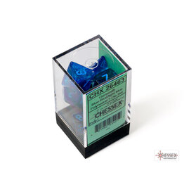 Chessex Gemini Polyhedral Blue-Blue/Light Blue Luminary 7-Die Set
