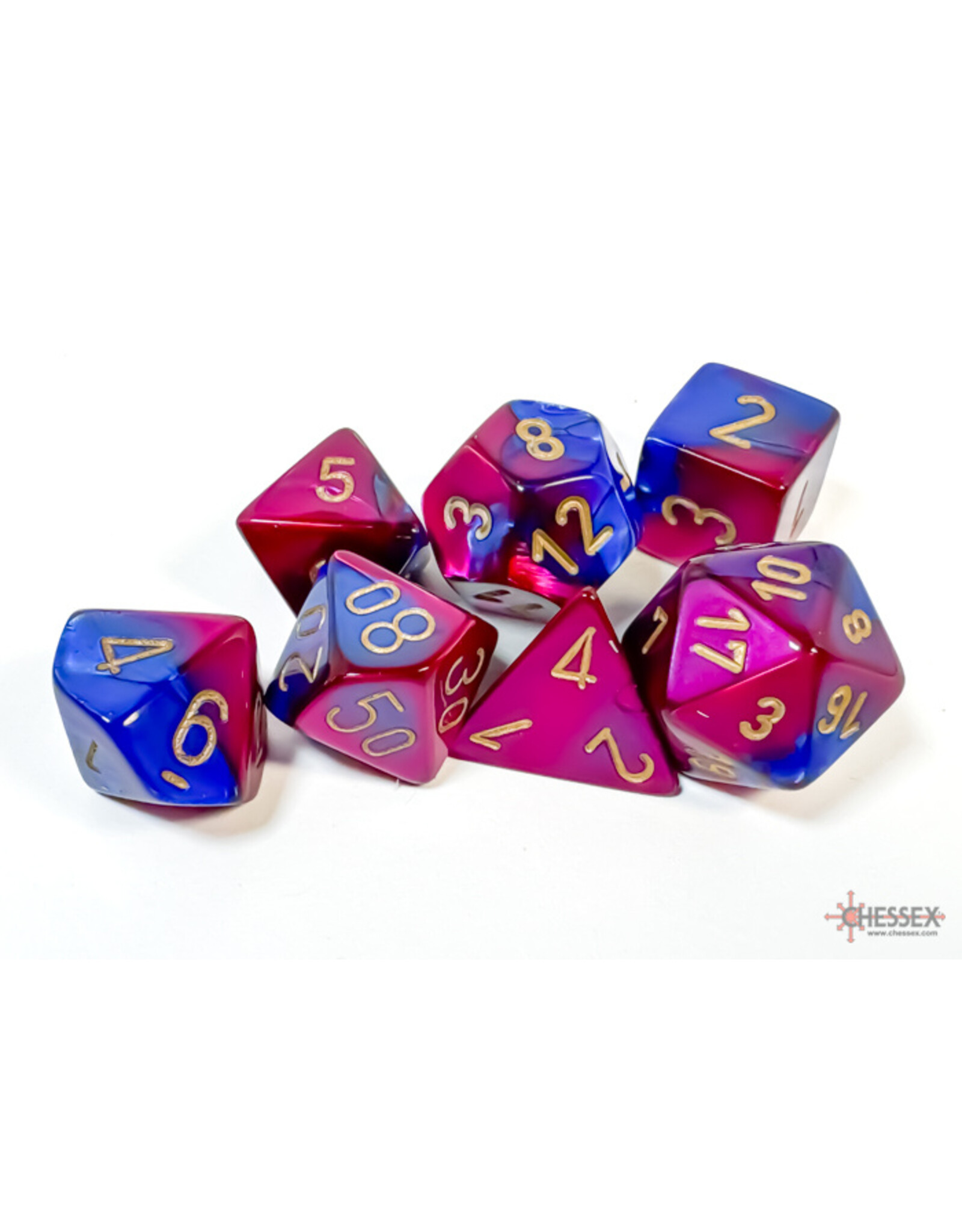 Chessex Gemini Polyhedral Blue-Purple/Gold 7-Die Set