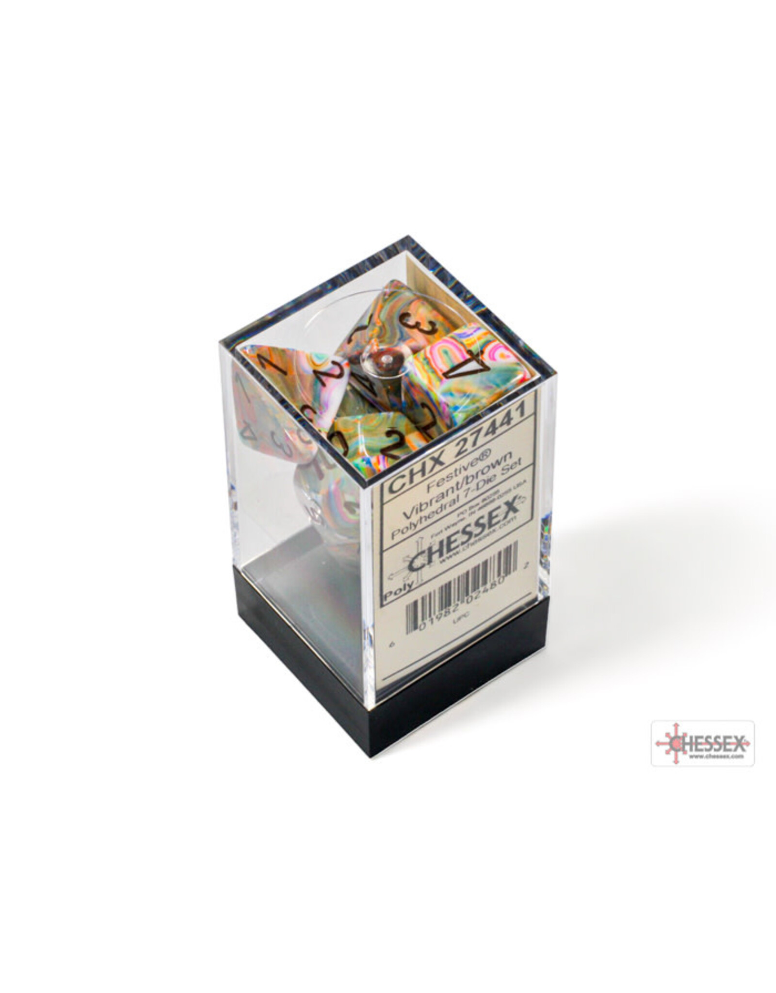 Chessex Festive Polyhedral Vibrant/Brown  7-Dice Set