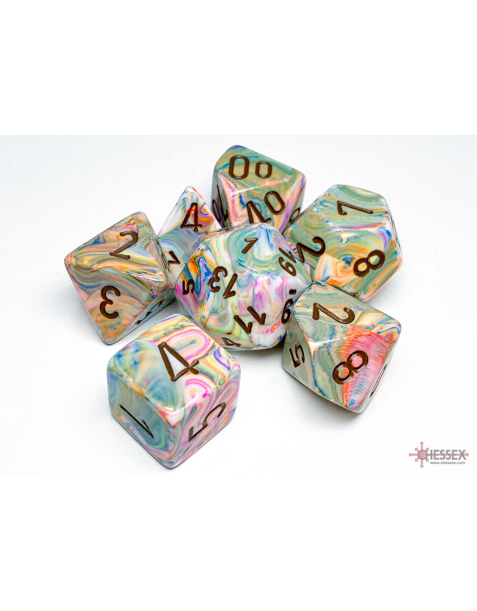 Chessex Festive Polyhedral Vibrant/Brown  7-Dice Set