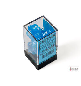 Chessex Frosted Polyhedral Caribbean Blue/White  7-Dice Set