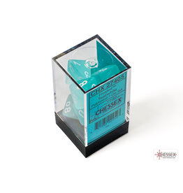 Chessex Frosted Polyhedral Teal/White  7-Dice Set