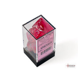 Chessex Ghostly Polyhedral Glow Pink/Silver 7-Dice Set