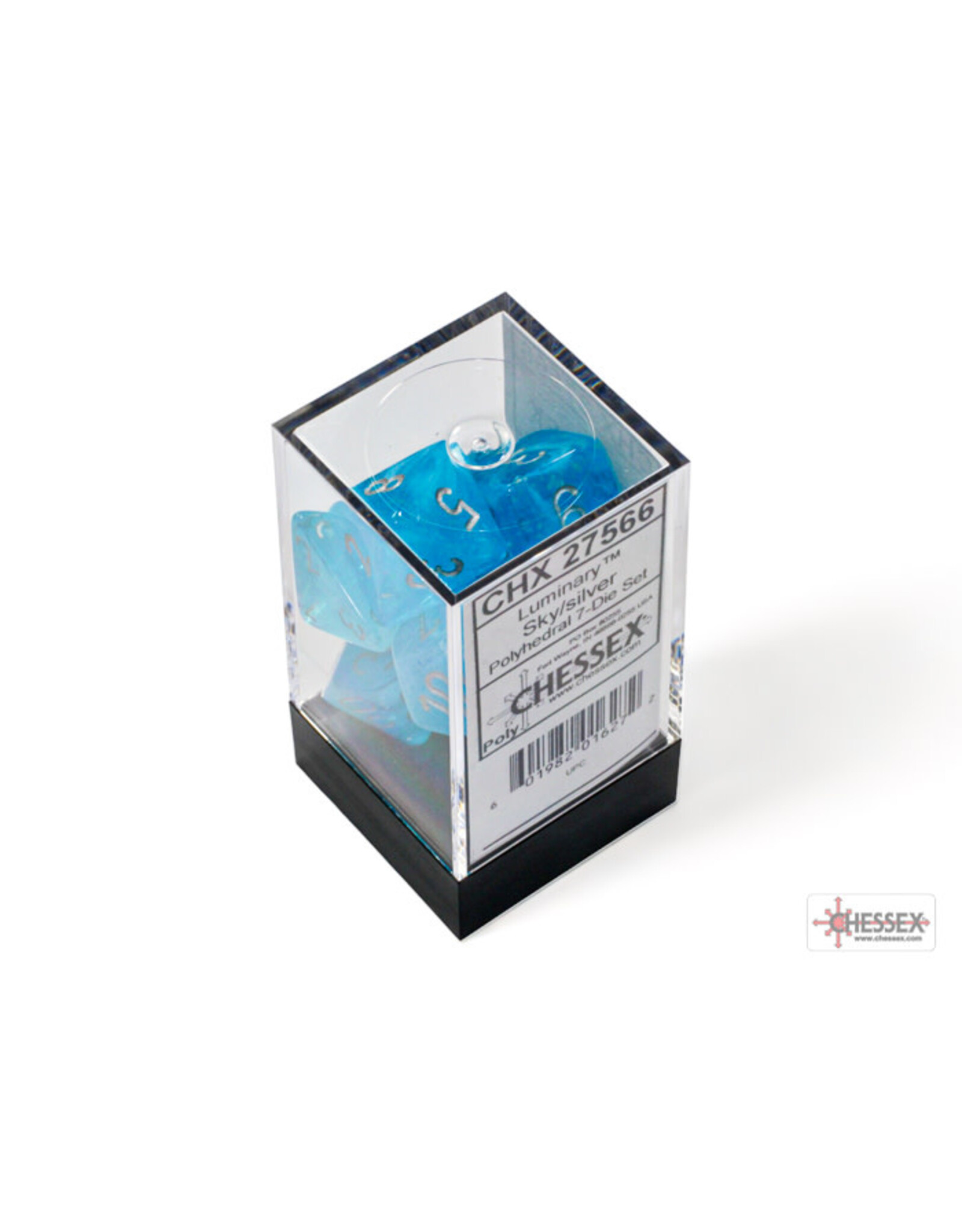 Chessex Luminary Polyhedral Sky/Silver  7-Dice Set