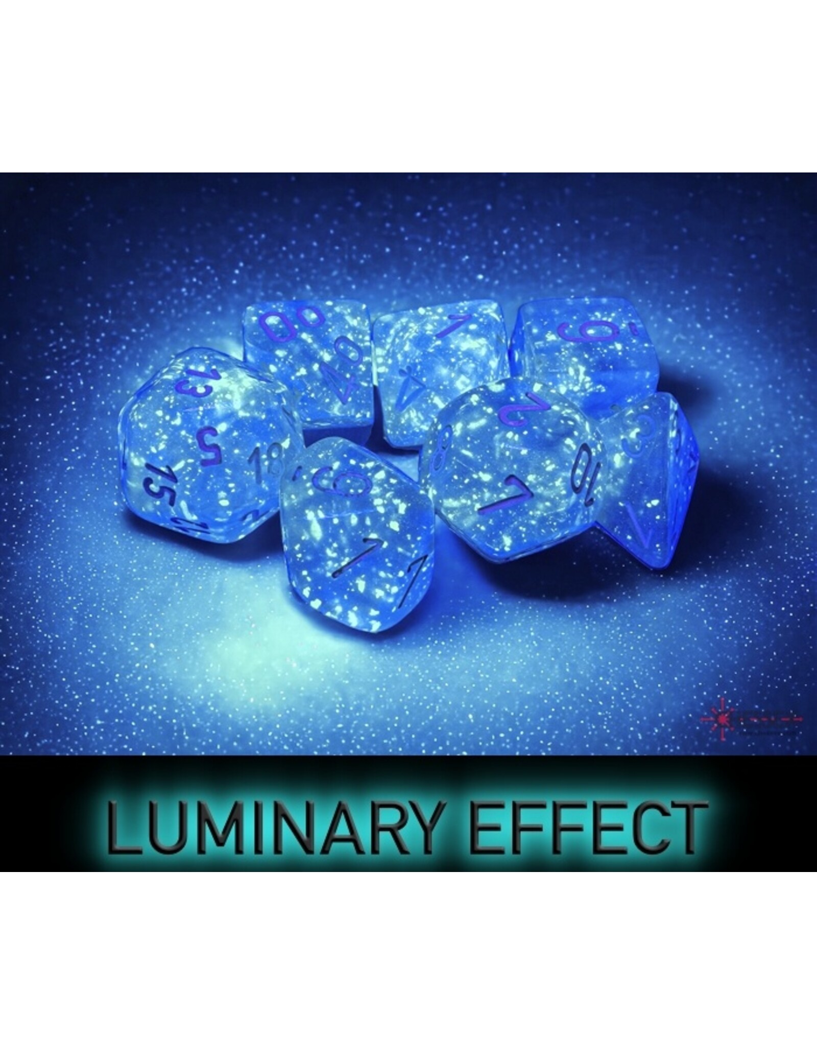 Chessex Luminary Polyhedral Sky/Silver  7-Dice Set