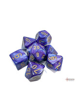 Chessex Lustrous Polyhedral Purple/Gold  7-Dice Set
