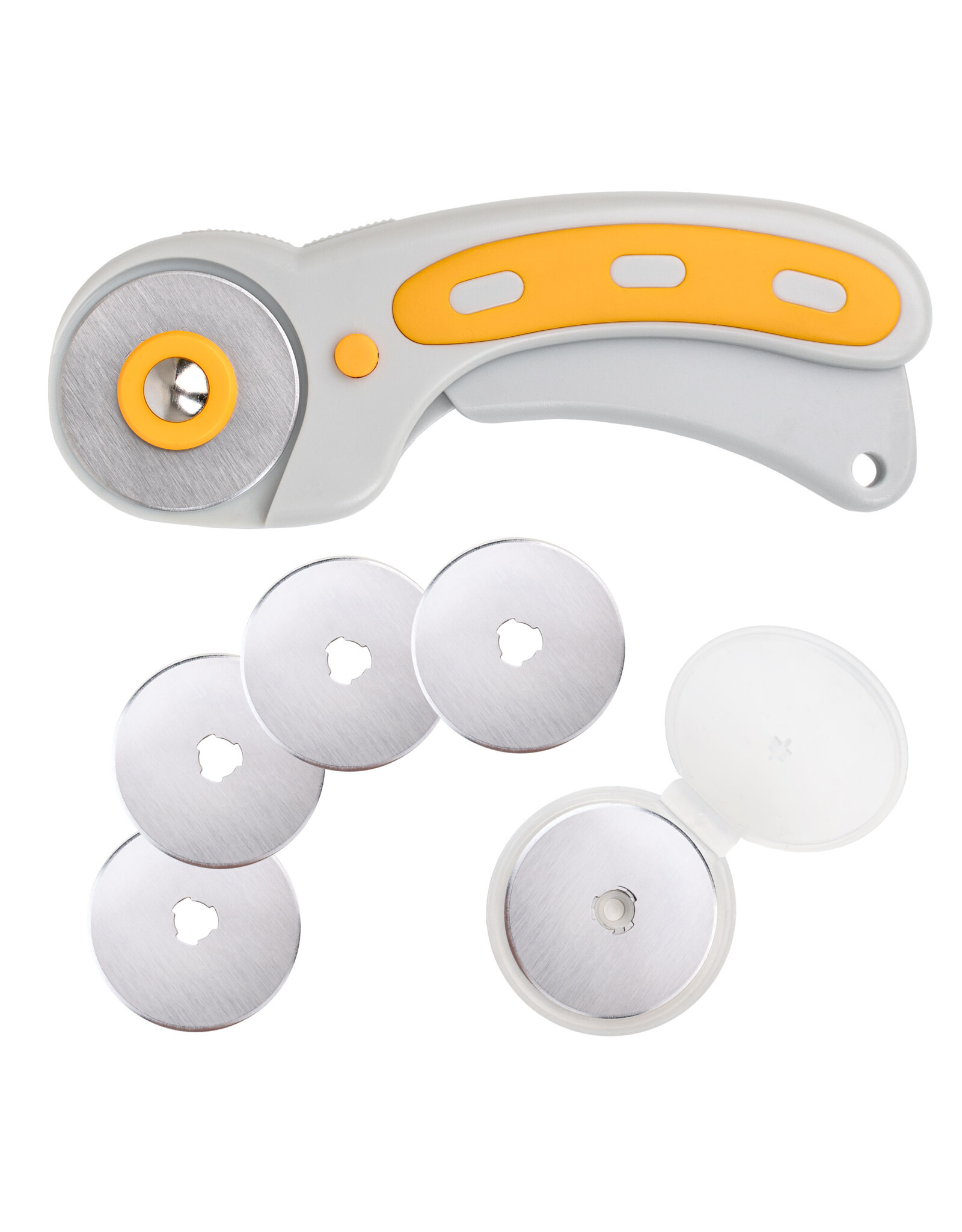 W.A. Portman WA Portman Fabric Cutter Wheel – 45mm Rotary Cutter for Fabric with Safety Lock & Comfort Grip Handle with 5 Extra Rotary Blades