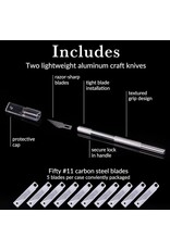 W.A. Portman WA Portman Hobby Knife Set - 2pc High-Grade Craft Knife Set with #11 50pc Extra Premium Steel Hobby Blades